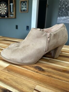 Suede Ankle Booties in Taupe - Women